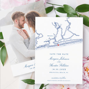 Pensacola Beach Florida Elegante Hochzeit Save The Date