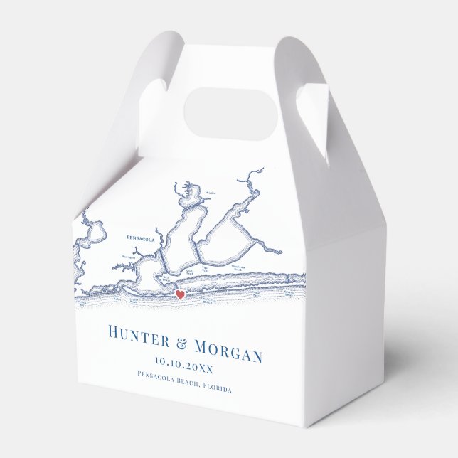 Pensacola Beach Florida Karte Geschenkschachtel (Vorderseite)