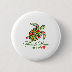 Pensacola Beach Florida Meeresschildkröte Tropisch Button