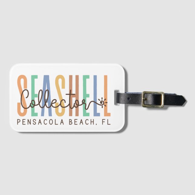 Pensacola Beach Florida (Seashell Collector) Gepäckanhänger (Vorderseite (Horizontal))