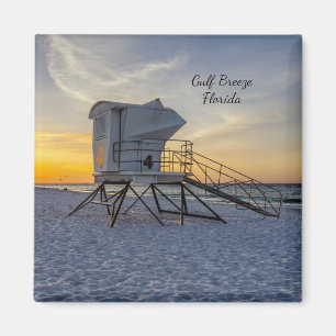 Pensacola Beach Lifegustation Sunrise Magnet