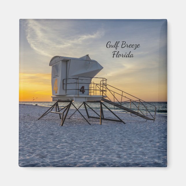 Pensacola Beach Lifegustation Sunrise Magnet (Vorne)