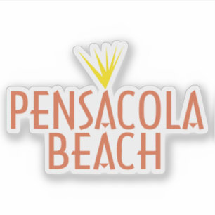 Pensacola Beach Typografisches Design mit Sonnenmo Aufkleber