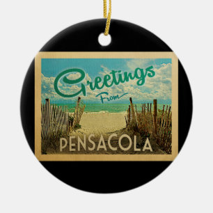 Pensacola Beach Vintage Travel Keramik Ornament