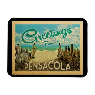 Pensacola Beach Vintage Travel Magnet