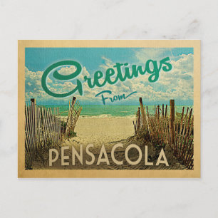Pensacola Beach Vintage Travel Postkarte