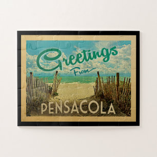 Pensacola Beach Vintage Travel Puzzle