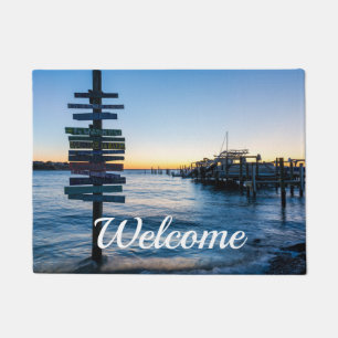 Pensacola Bucht Untergrundsonne am Dock Willkommen Fußmatte