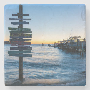 Pensacola-Bucht Unterschrift Sunset By Dock Stone  Steinuntersetzer