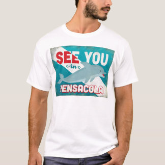 Pensacola Dolphin - Retro Vintage Travel T-Shirt