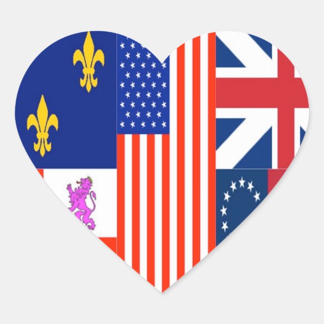 Pensacola-Flagge Herz-Aufkleber (Vorderseite)