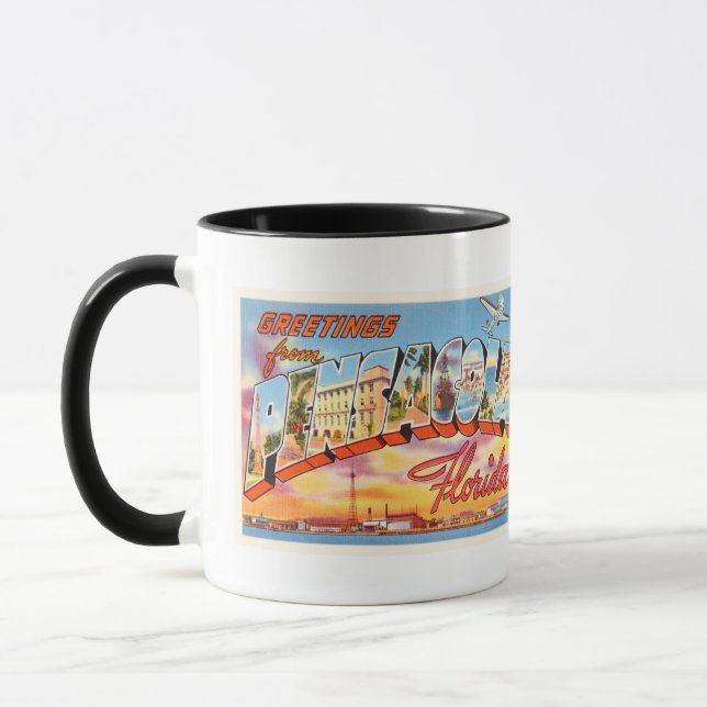 Pensacola Florida alte Vintage Reise-Andenken Tasse (Links)