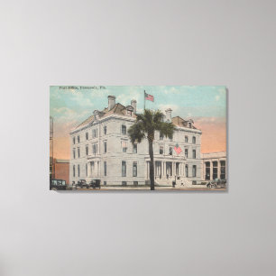 Pensacola, Florida - Außenansicht des Postens Leinwanddruck