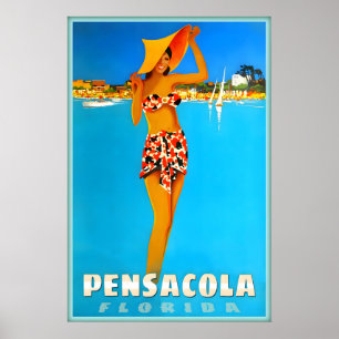 Pensacola Florida Escambia County Reiseplakat Poster