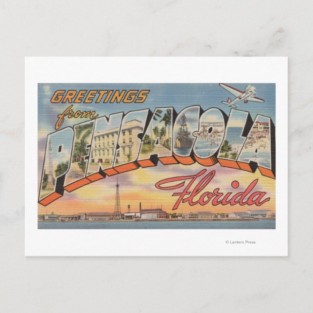 Pensacola, Florida - Große Buchstabenszenen 2 Postkarte (Vorderseite)
