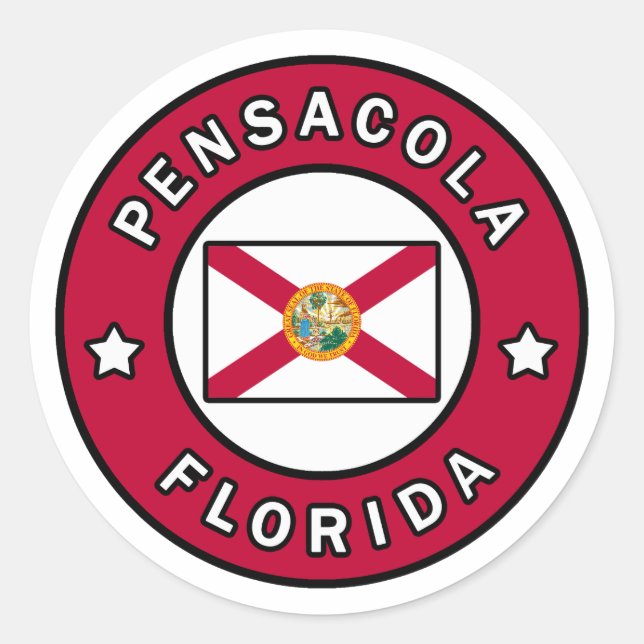 Pensacola Florida Runder Aufkleber (Vorderseite)