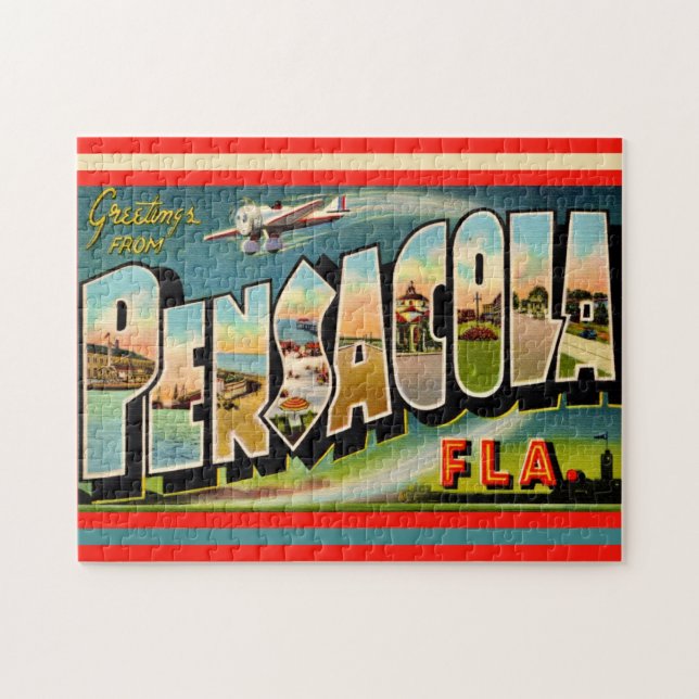 Pensacola Florida Vintage 11x14 Puzzle (Horizontal)