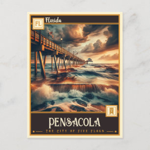 Pensacola, Florida Vintage Postkarte