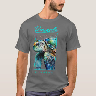Pensacola Florida Wasserfarbenes Meeresschildkröte T-Shirt