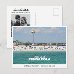 Pensacola Hochzeit Save the Date Reise Retro Postkarte