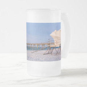 Pensacola Morning Rettungsschwimmer und Pier Mattglas Bierglas
