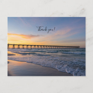 Pensacola Pier Shoreline Sunrise Danke U Postcard Postkarte