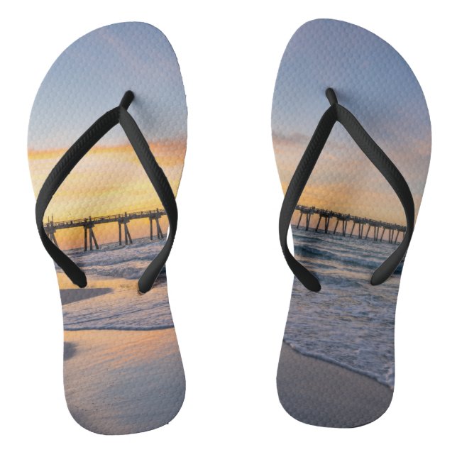 Pensacola Pier Shoreline Sunrise Flip Flops (Fußbett)