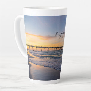 Pensacola Pier Shoreline Sunrise Latte Tasse