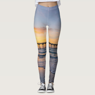 Pensacola Pier Shoreline Sunrise Leggings