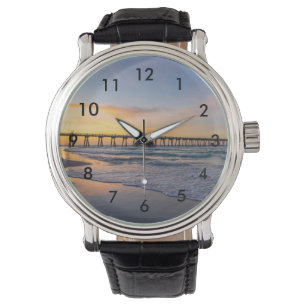 Pensacola Pier Shoreline Sunrise Wrist Watch Armbanduhr