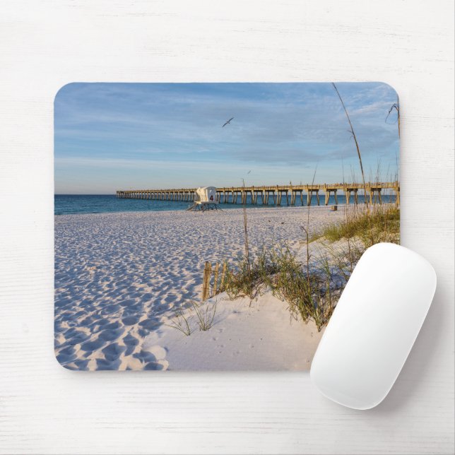 Pensacola Sand Dunes Pier Morning Mousepad (Mit Mouse)