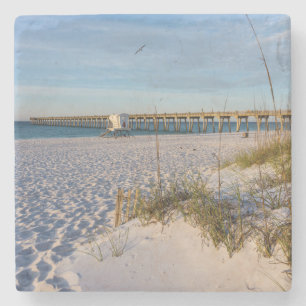 Pensacola Sand Dunes Pier Morning Stone Untersetze Steinuntersetzer