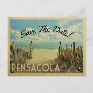 Pensacola Save The Date Vintage Strand Nautical Ankündigungspostkarte
