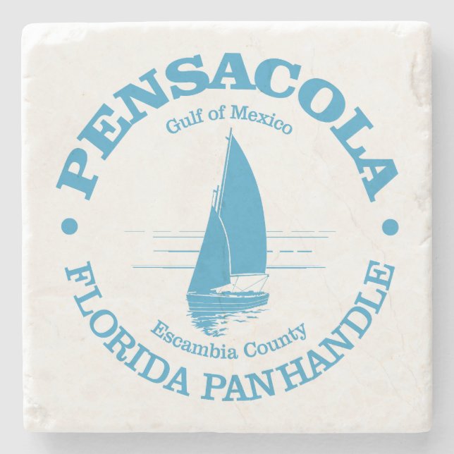 Pensacola (Segelboot) Steinuntersetzer (Vorderseite)