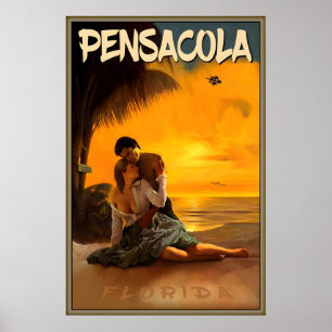 Pensacola-Sonnenuntergang Escambia County Florida Poster