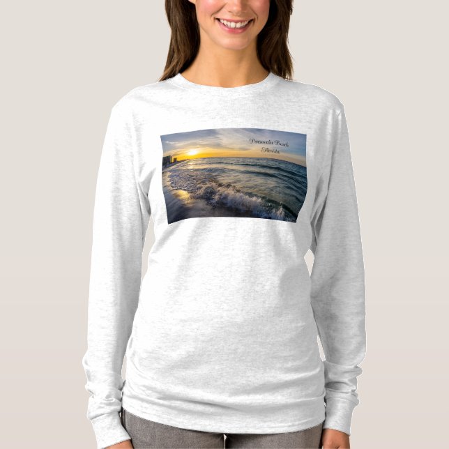 Pensacola Splashing Wave Sunrise Long Sleeve Shirt (Vorderseite)