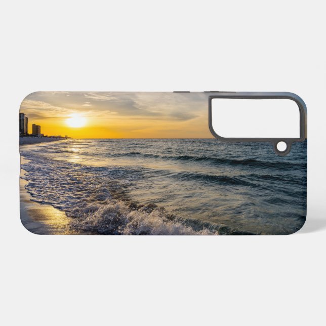 Pensacola Splashing Wave Sunrise Samsung Phonecase Galaxy Hülle (Rückseite (Horizontal))