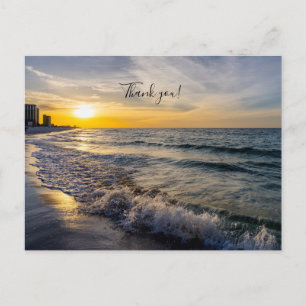 Pensacola Splashing Waves Sunrise Danke U Postcard Postkarte