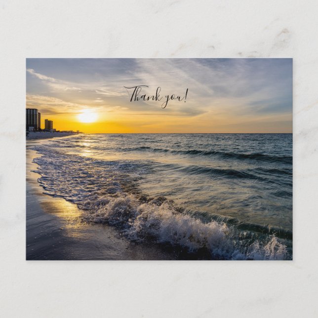 Pensacola Splashing Waves Sunrise Danke U Postcard Postkarte (Vorderseite)