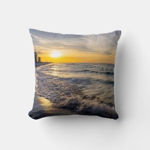 Pensacola Splashing Waves Sunrise Pillow Kissen