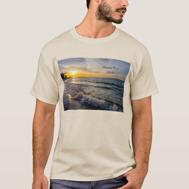 Pensacola Splashing Waves Sunrise T - Shirt (Vorderseite)