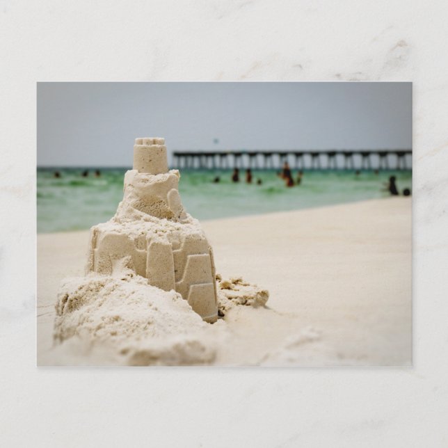 Pensacola Strand Sandcastle Postkarte (Vorderseite)