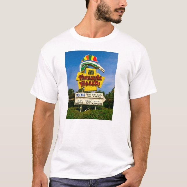 Pensacola-Strand-Zeichen - der grundlegende T - T-Shirt (Vorderseite)