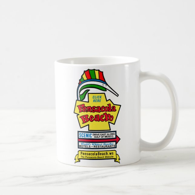 Pensacola-Strand-Zeichen-Kaffee-Tasse Kaffeetasse (Rechts)