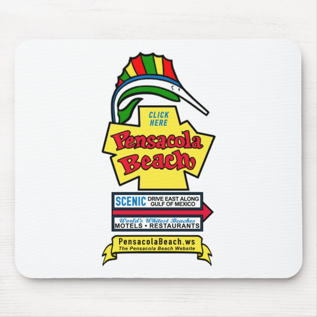 Pensacola-Strand-Zeichen Mousepad (Vorne)
