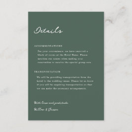 Pensacola Wedding Card Begleitkarte