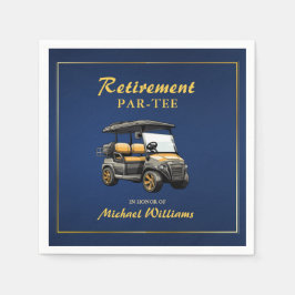 Pension Elegantes Golf Themenwagen Blaues Gold Serviette