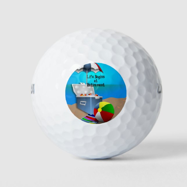 Pension - farbenfrohe Beach Thema Golfball (Vorderseite)