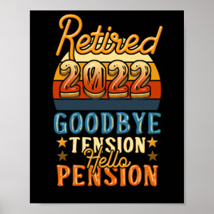 Pension Ruhestand Auf Wiedersehen Tension Hallo Pe Poster