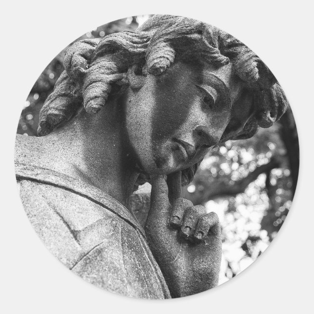 Pensionengel hinunter runder aufkleber (Vorderseite)